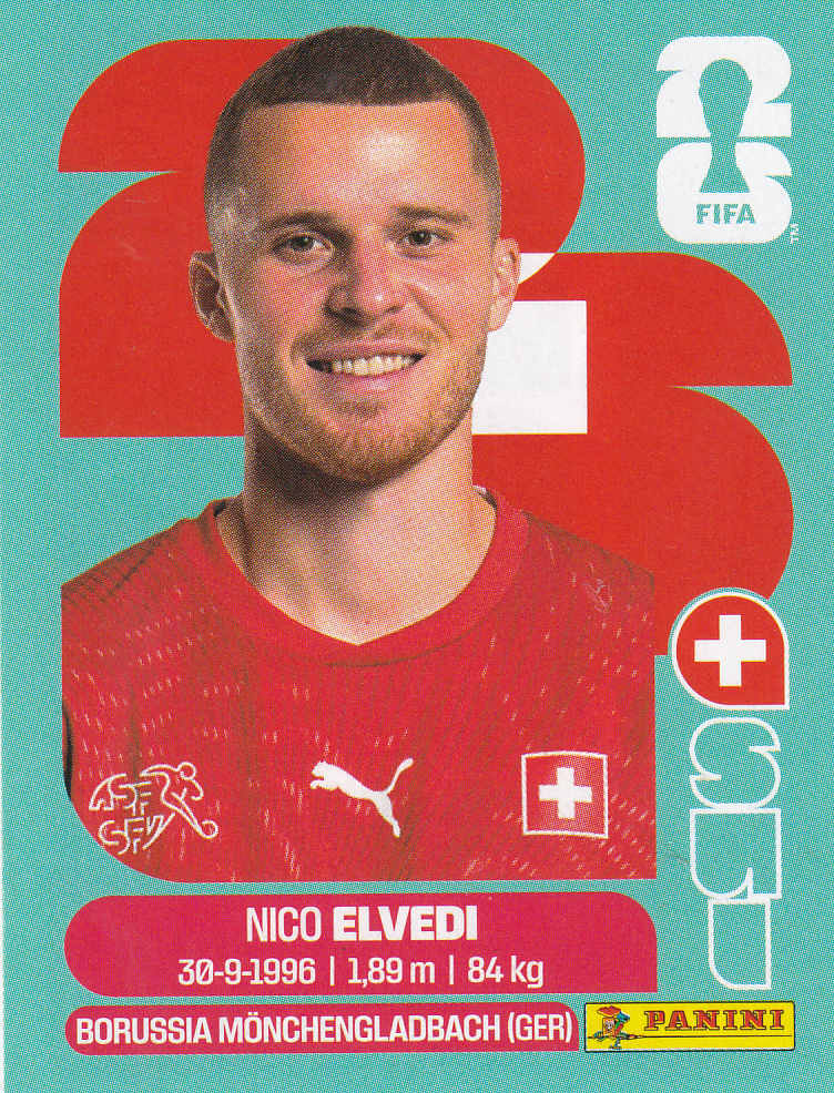 Nico Elvedi - Schweiz - Panini WM 2026 - Basis Bild - SUI6