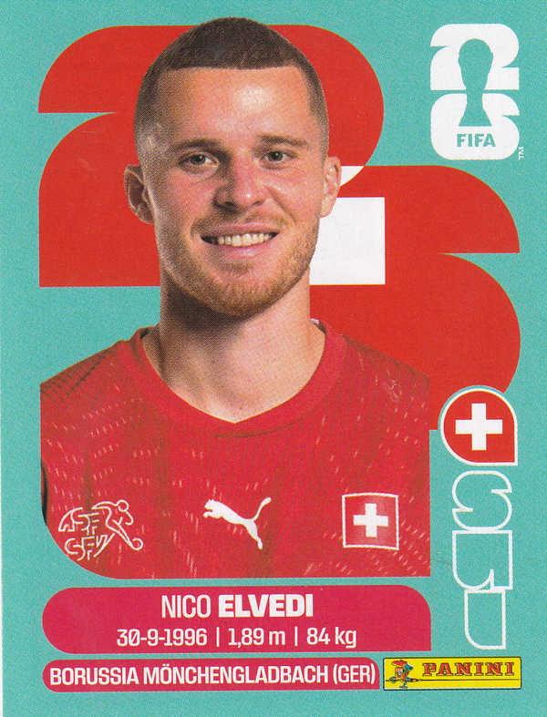 Nico Elvedi - Schweiz - Panini WM 2026 - Basis Bild - SUI6