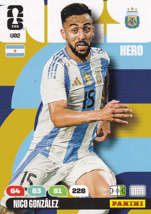 Nico Gonzalez - Argentinien - Panini WM 2026 - Hero - Update - Nr. U02