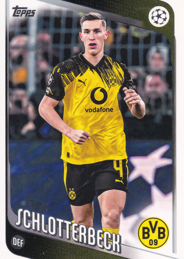 Nico Schlotterbeck - Borussia Dortmund - Topps Uefa Club Wettbewerb 2025 -Basis Karte - Nr. 99