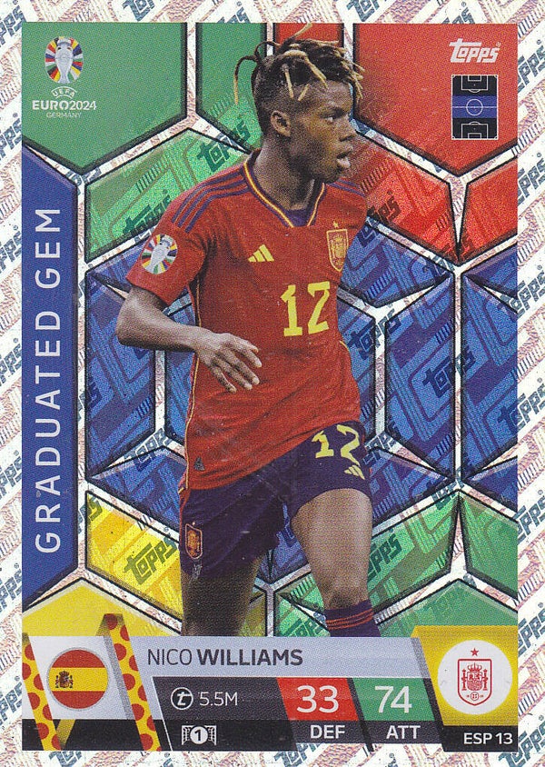 Nico Williams / Spanien / Topps EM 2024 / Graduated Gem Karte / Nr. ESP 13