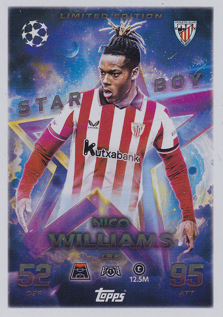 Nico Williams - Atletico Madrid - Topps Champions League 2025 - Limitiert - Star Boy - Nr. LE6