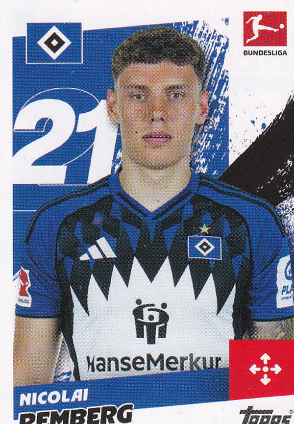 Nicolai Remberg - Hamburger SV - Topps Bundesliga 2025 - Basis Bild - Nr. 117