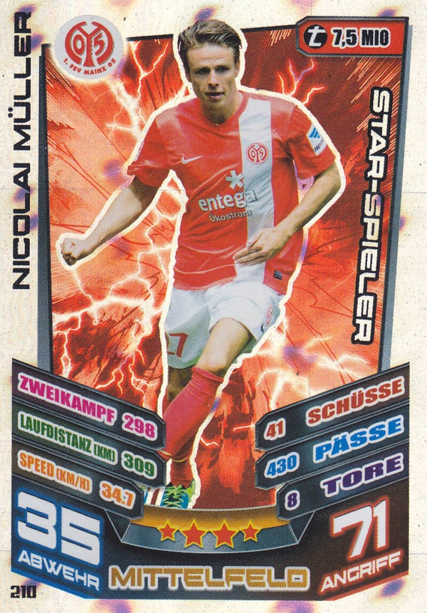 Nicolai Müller / 1.FSV Mainz 05 / Topps Match Attax 2013 / Star-Spieler / Nr. 210