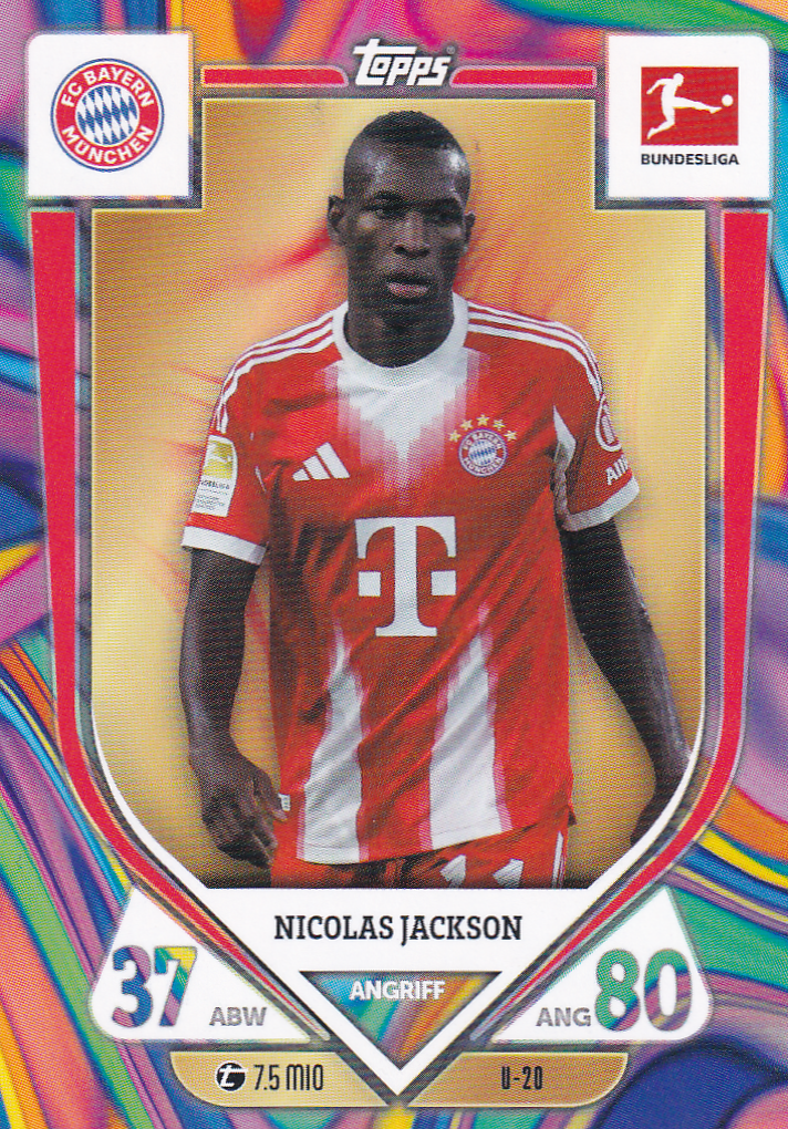 Nicolas Jackson - FC Bayern München - Topps Match Attax 2025 - Pink Edition - Nr. U-20