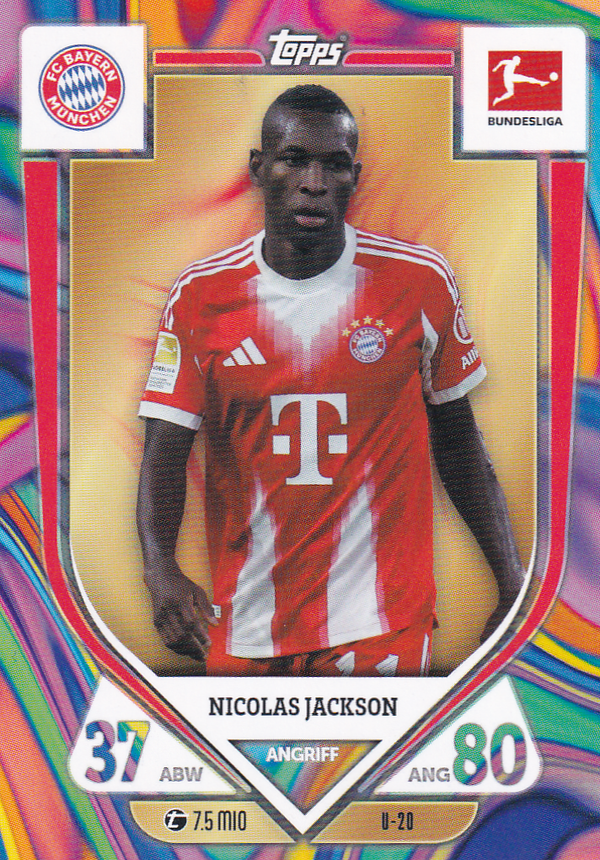 Nicolas Jackson - FC Bayern München - Topps Match Attax 2025 - Pink Edition - Nr. U-20