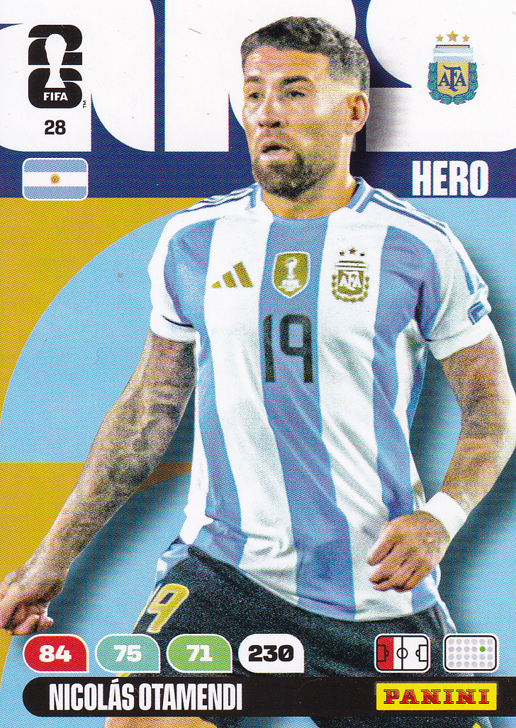 Nicolas Otamendi - Argentinien - Panini WM 2026 - Hero - Nr. 28