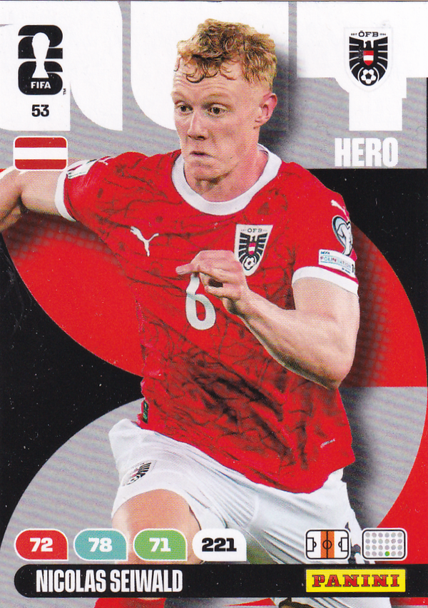 Nicolas Seiwald - Österreich - Panini WM 2026 - Basis Karte - Nr. 53