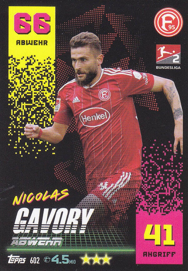 Nicolas Gavory Fortuna Düsseldorf Basis Karte 2.Bundesliga Nr.602