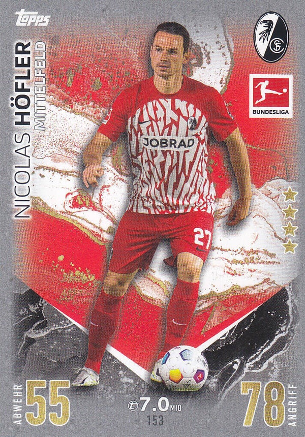 Nicolas Höfler / SC Freiburg /  Topps Match Attax 2023 / Basis Karte / Nr. 153