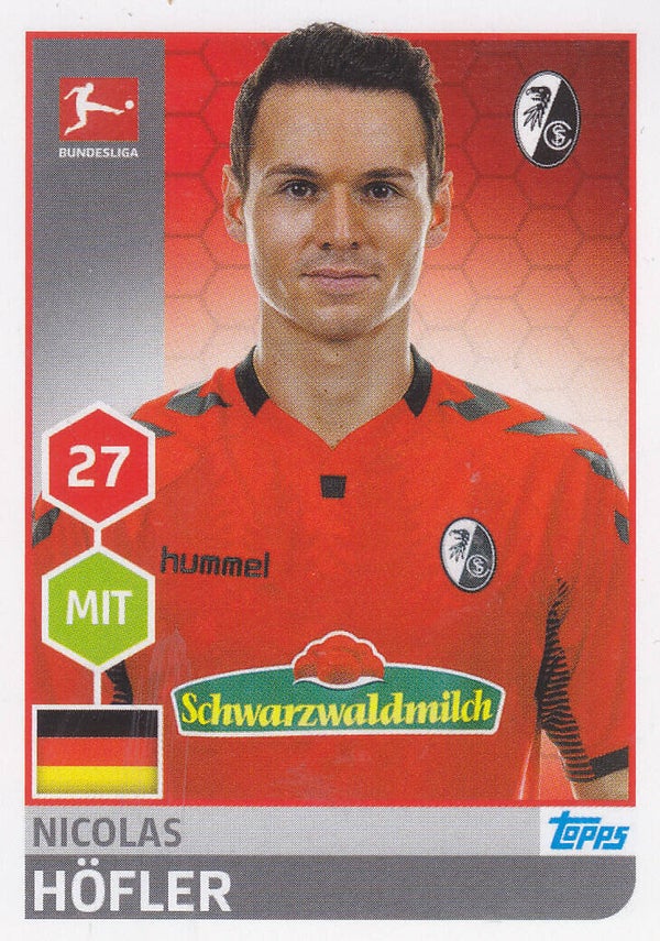 Nicolas Höfler / SC Freiburg / Topps Bundesliga 2017 / Basis Bild / Nr. 89