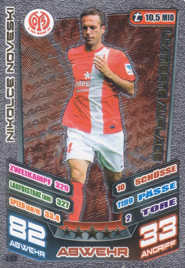 Nikolce Noveski / 1.FSV Mainz 05 / Topps Match Attax 2013 / Limitierte Auflage / Nr.L12
