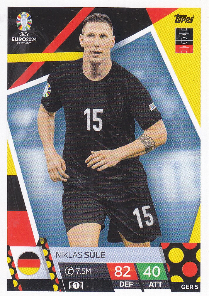 Niklas Süle / Deutschland / Topps EM 2024 / Basis Karte / Nr. GER 5