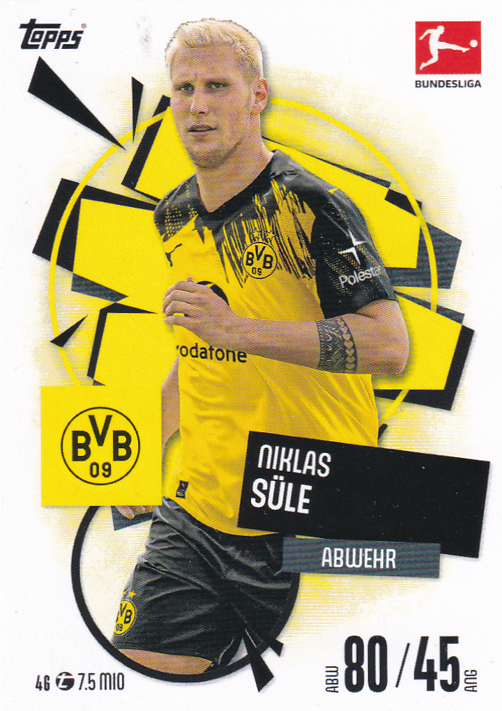Niklas Süle - Borussia Dortmund - Topps Match Attax 2025 - Basis Karte - Nr. 46