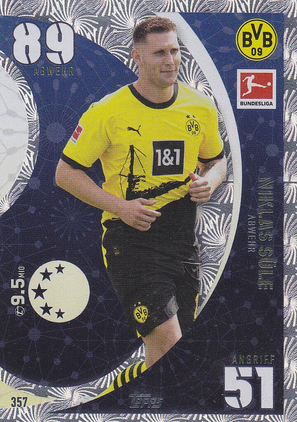 Niklas Süle / Borussia Dortmund / Topps Match Attax 2023 / Yin Karte / Nr.357
