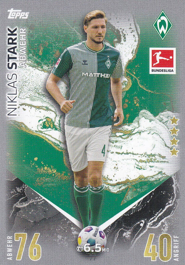Niklas Stark - SV Werder Bremen - Topps Match Attax 2023 - Basis Karte - Nr. 77
