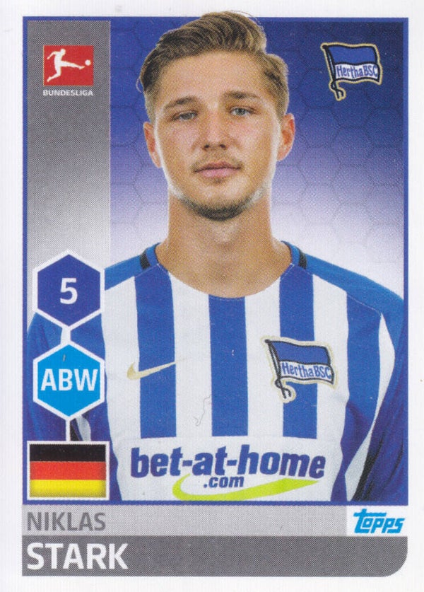 Niklas Stark / Hertha BSC Berlin / Topps Bundesliga 2017 / Basis Bild / Nr. 23
