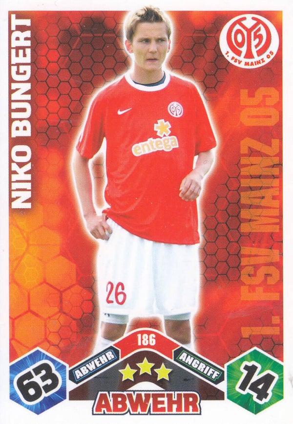 Niko Bungert / 1.FSV Mainz 05 / Topps Match Attax 2010 / Basis Karte / Nr. 186