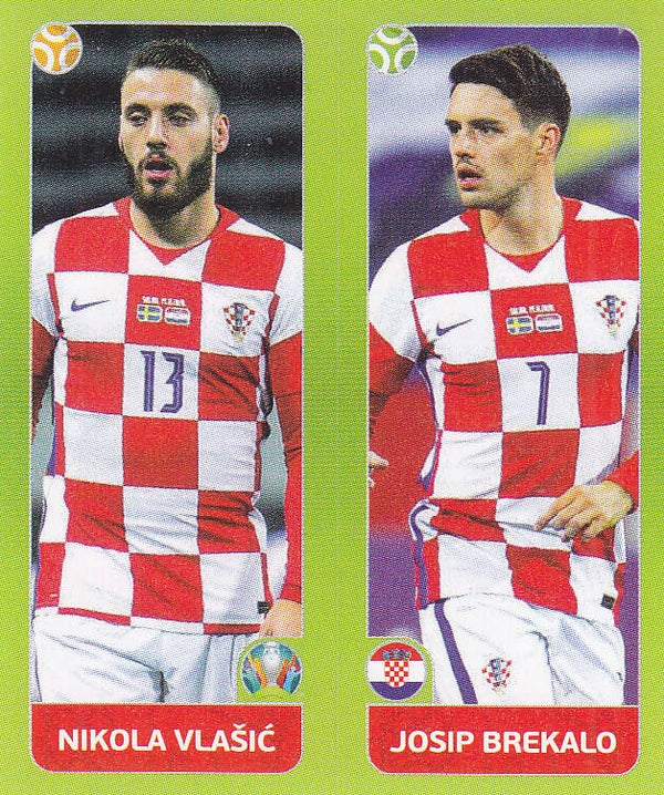 Nikola Vlasic & Josip Brekalo / Kroatien / Panini EM 2020 / Basis Doppelbild / Nr.372a 372b