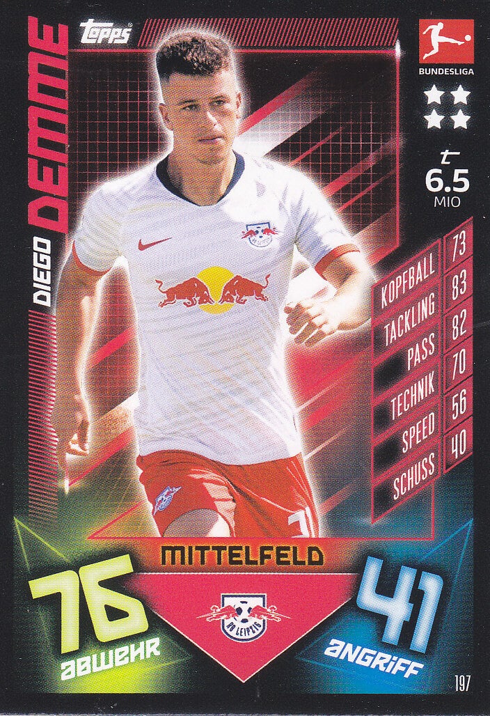 Diego Demme / RB Leipzig / Topps Match Attax 2019 / Basis Karte / Nr. 197