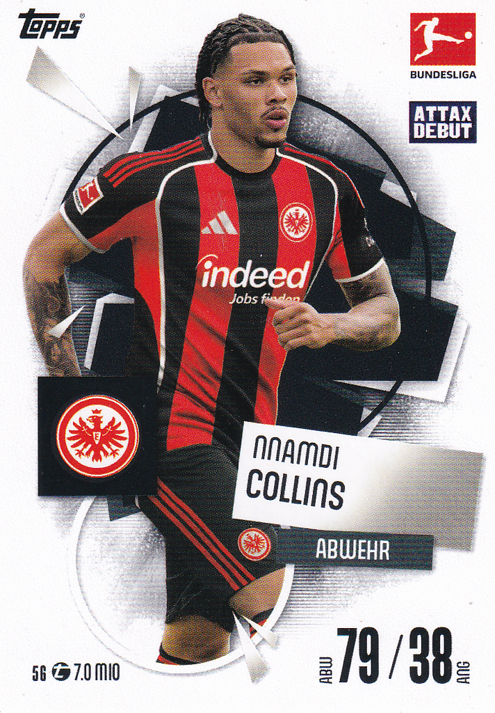 Nnamdi Collins - Eintracht Frankfurt - Topps Match Attax 2025 - Attax Debüt - Nr. 56