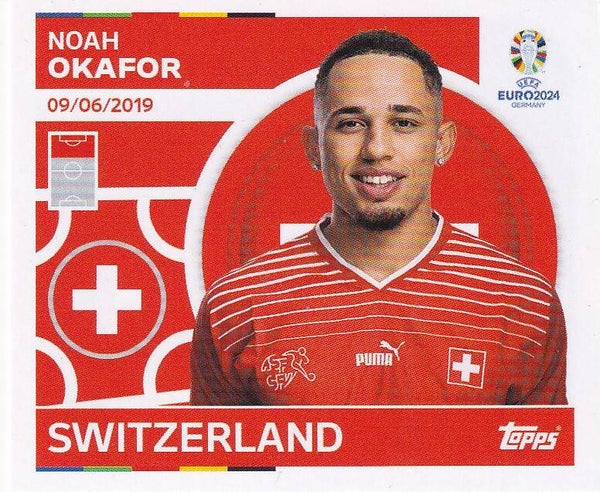 Noah Okafor / Schweiz / Topps EM 2024 / Basis Bild / Nr. SUI 21