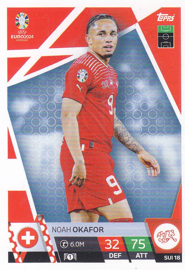Noah Okafor / Schweiz / Topps EM 2024 / Basis Karte / Nr. SUI 18