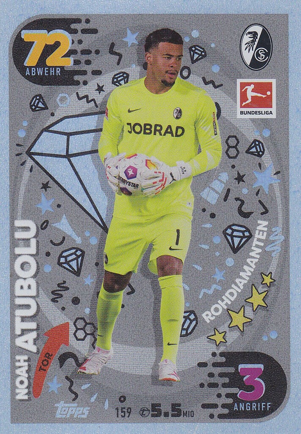 Noah Atubolu / SC Freiburg / Topps Match Attax 2023 / Rohdiamanten / Nr.159