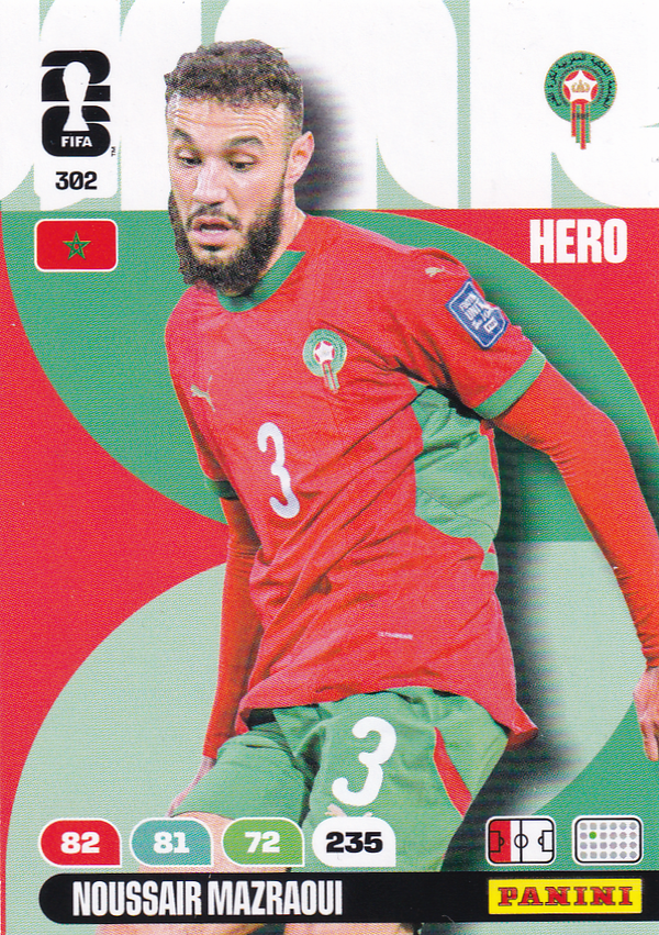 Noussair Mazraoui - Marokko - Panini WM 2026 - Hero - Nr. 302