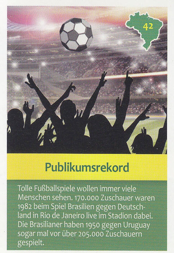Publikumsrekord - Entdecke Brasilien - Fußballkarte - Nr. 42