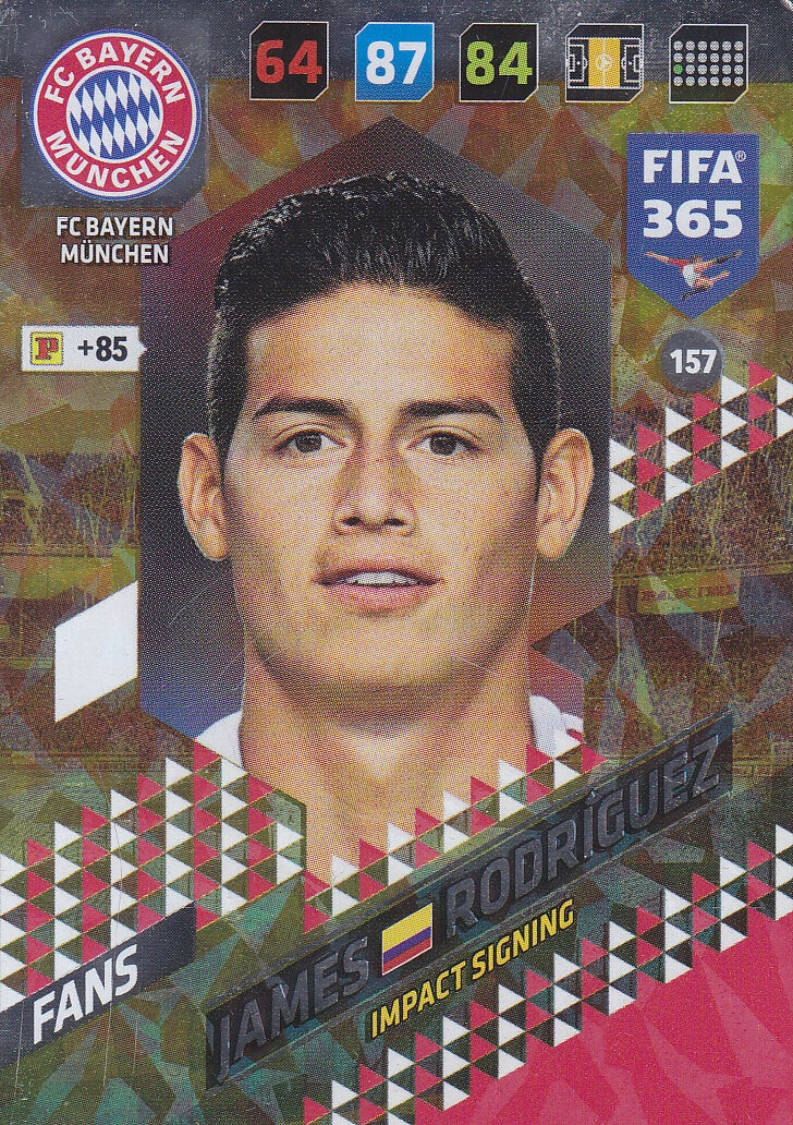 James Rodriguez / FC Bayern München / Panini Fifa 365 Jahr 2018 / Impact Signing / Nr. 157