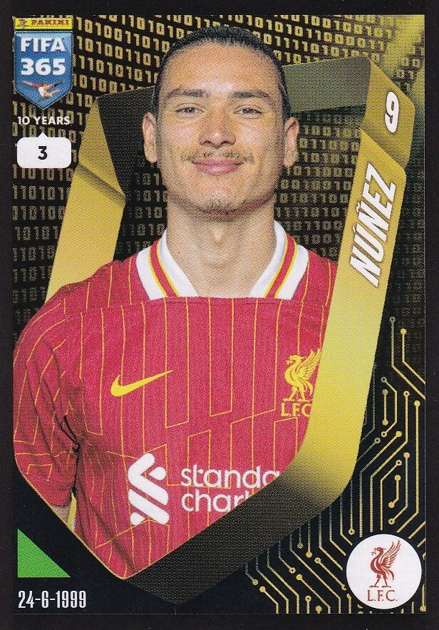 Darwin Nunez - FC Liverpool - Panini Fifa 365 Jahr 2025 - Basis Bild - Nr. 95