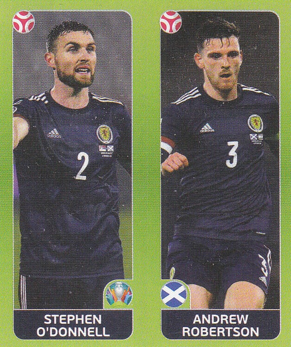 Stephen O`Donnell & Andrew Robertson / Schottland / Panini EM 2020 / Basis Doppelbild / Nr.429a 429b