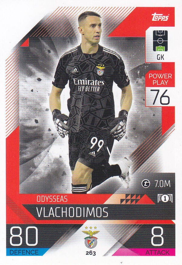 Odyseas Vlachodimos / Benfica Lissabon / Topps Champions League 2022 / Basis Karte / Nr. 263