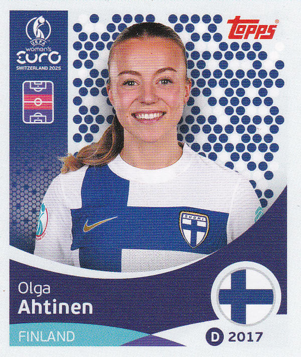 Olga Ahtinen - Finnland - Topps Frauen EM 2025 - Basis Bild - Nr. 87
