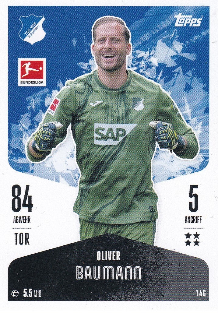 Oliver Baumann / TSG Hoffenheim / Topps Match Attax 2024 / Basis Karte / Nr. 146