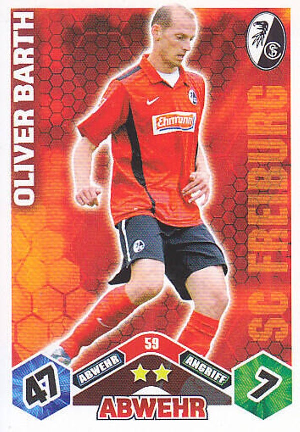 Oliver Barth / SC Freiburg / Topps Match Attax 2010 / Basis Karte / Nr.59