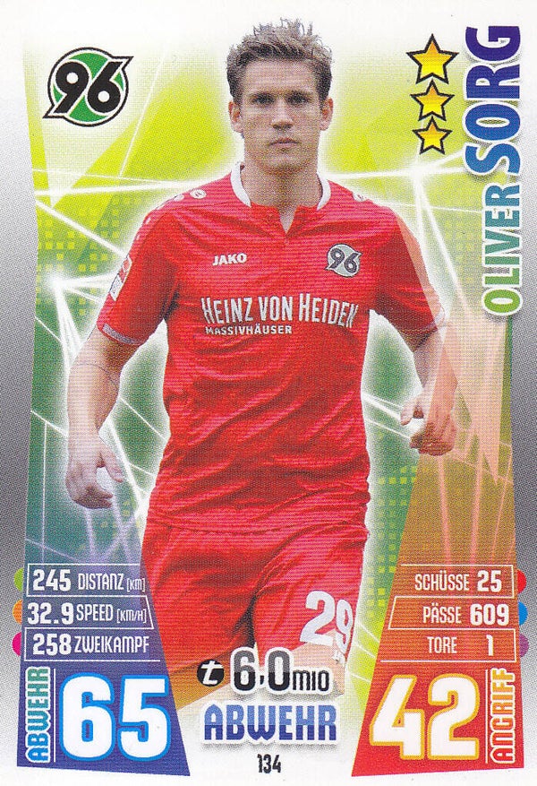 Oliver Sorg Hannover 96 Basis Karte Nr.134