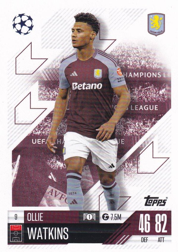 Ollie Watkins - Aston Villa - Topps Champions League 2024 - Basis Karte - Nr. 9