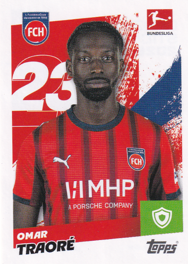 Omar Traore - 1.FC Heidenheim - Topps Bundesliga 2025 - Basis Bild - Nr. 131
