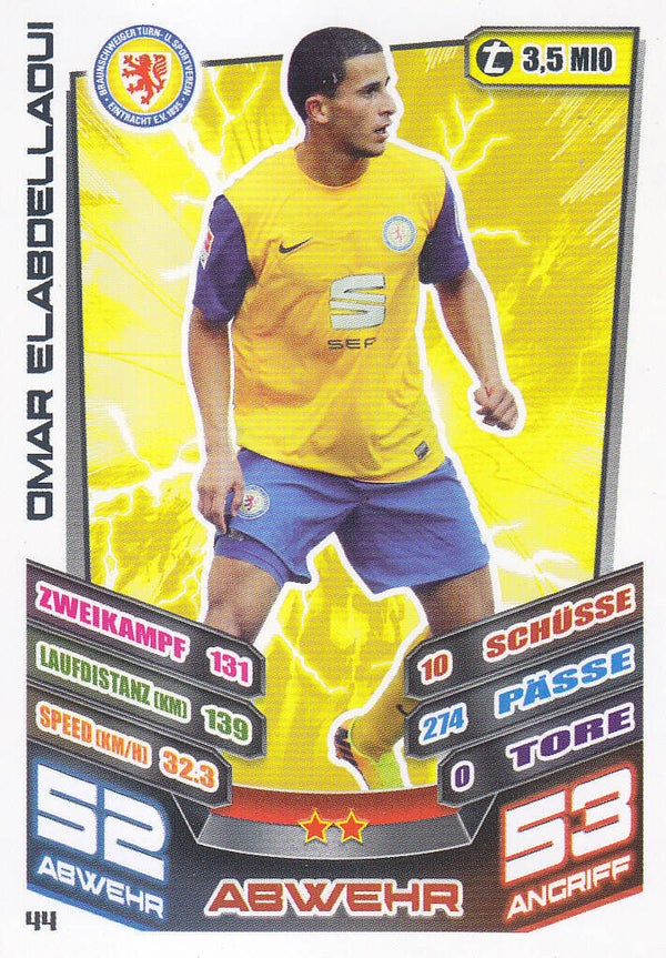 Omar Elabdellaoui / Eintracht Braunschweig / Topps Match Attax 2013 / Basis Karte / Nr. 44