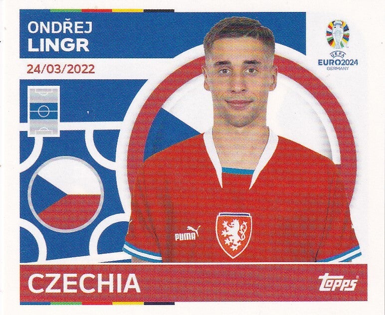 Ondrej Lingr / Tschechien / Topps EM 2024 / Basis Bild / Nr. CZE 14