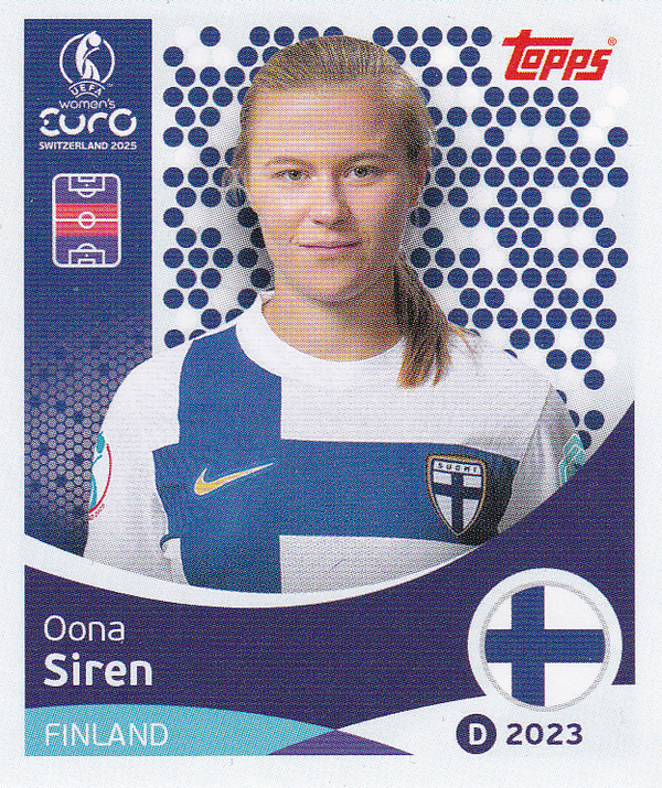 Oona Siren - Finnland - Topps Frauen EM 2025 - Basis Bild - Nr. 88