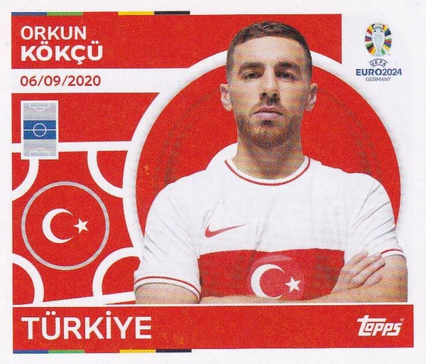 Orkun Kökcü / Türkei / Topps EM 2024 / Basis Bild  / Nr. TUR 17