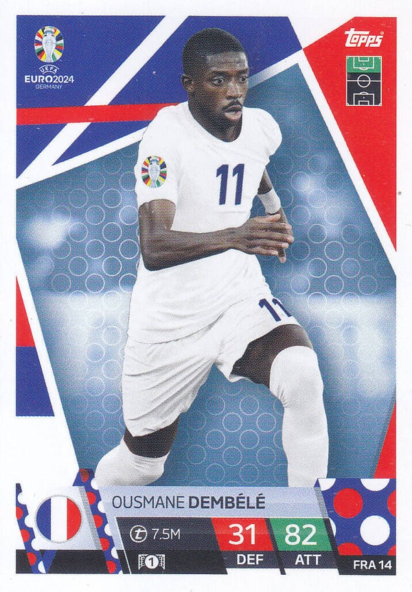 Ousmane Dembele / Frankreich / Topps EM 2024 / Basis Karte / Nr. FRA 14