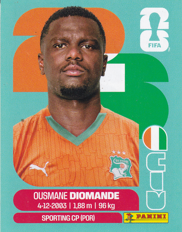 Ousmane Diomande - Elfenbeinküste - Panini WM 2026 - Basis Bild - CIV9