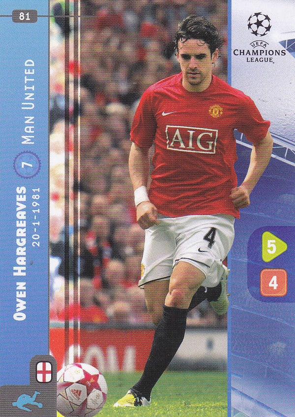 Owen Hargreaves / Manchester United / Panini Champions League 2008 / Basis Karte / Nr.81