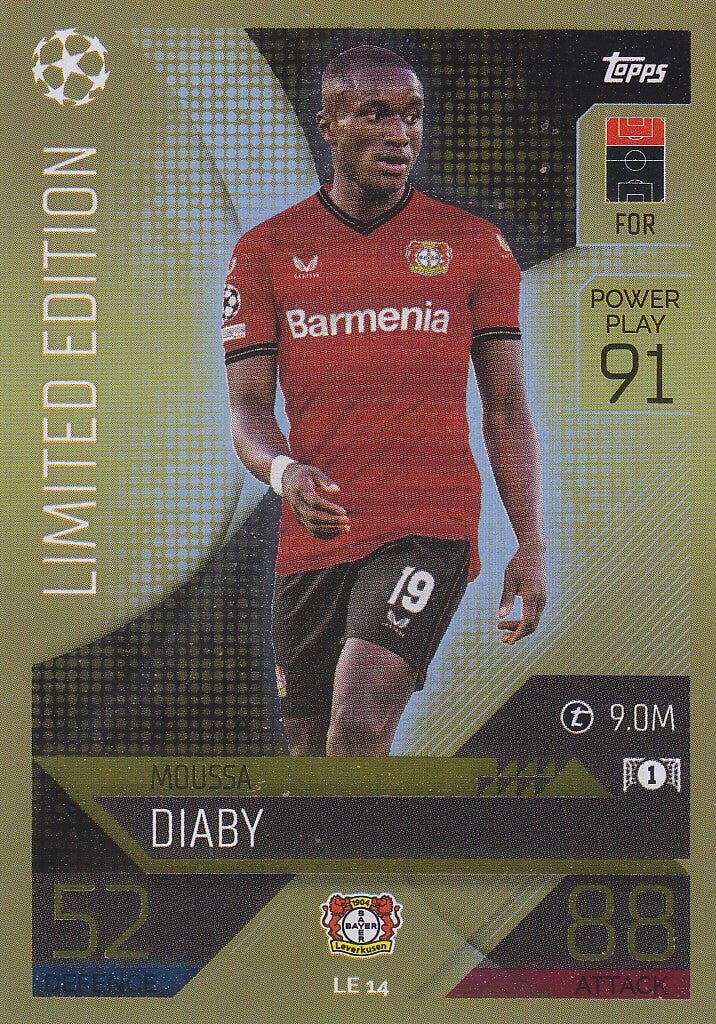 Moussa Diaby / Bayer Leverkusen / Topps Champions League 2022 / limitierte Auflage / Nr.LE14