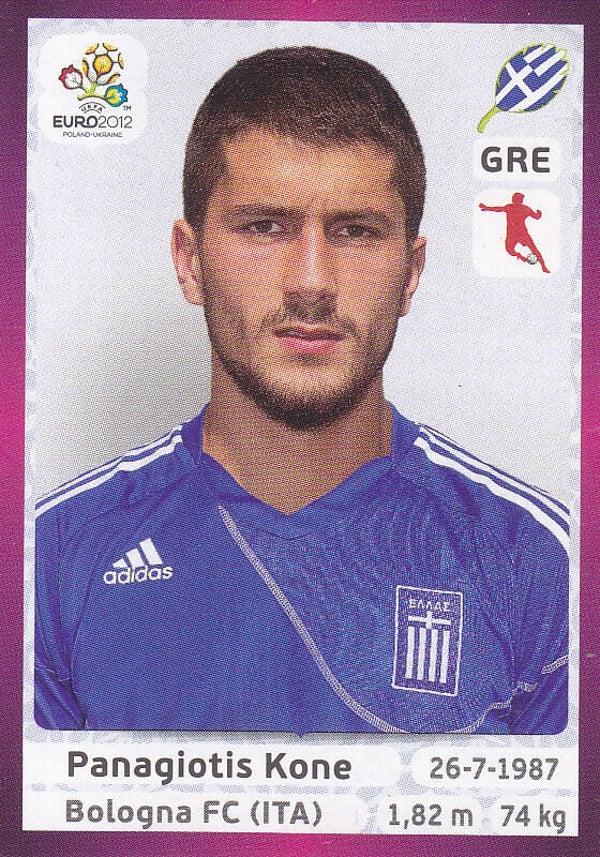 Panagiotis Kone / Griechenland / Panini EM 2012 / Basis Bild / Nr.96