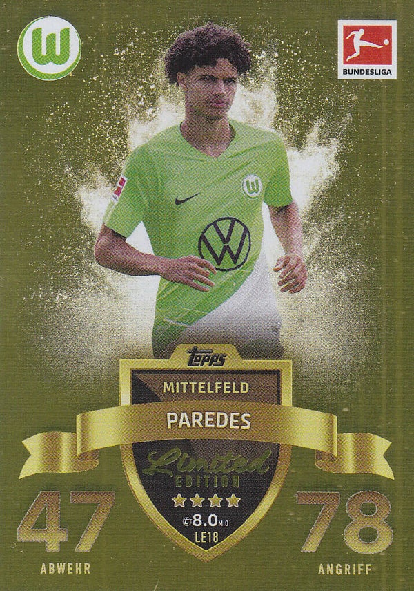Kevin Paredes / VFL Wolfsburg / Topps Match Attax 2023 / Limitierte Auflage / Nr. LE18